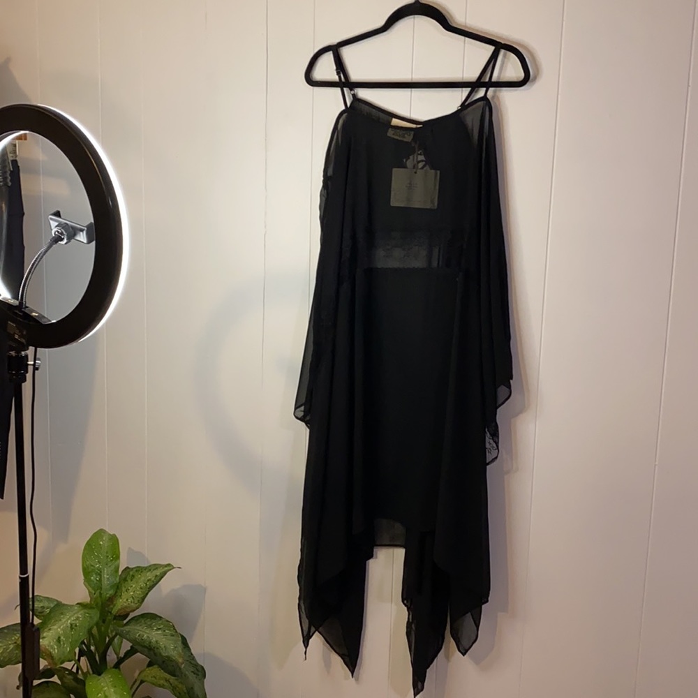 SOMEDAYS LOVIN Sheer Black Lace Coverup (Xs) steampunk